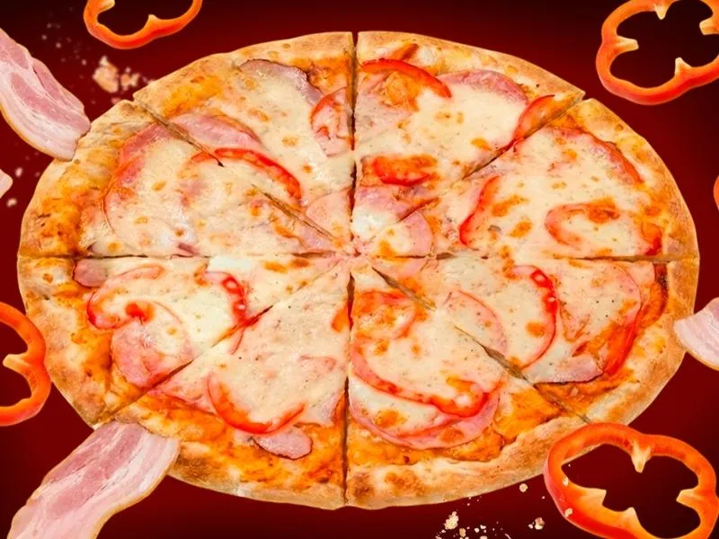 Пицца Мясная на тонком тесте